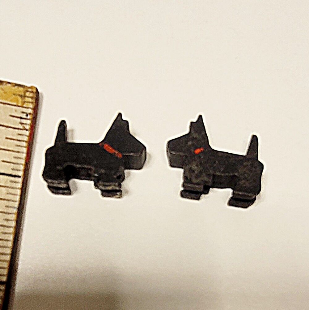 VINTAGE Scottie Dog LOT 10 Piece - Scottish Terrier - Celluloid Wood Syroco - Picture 6 of 15